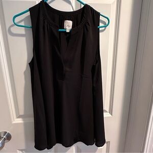 Hatch x J Crew Black Tank Top with Split Neckline